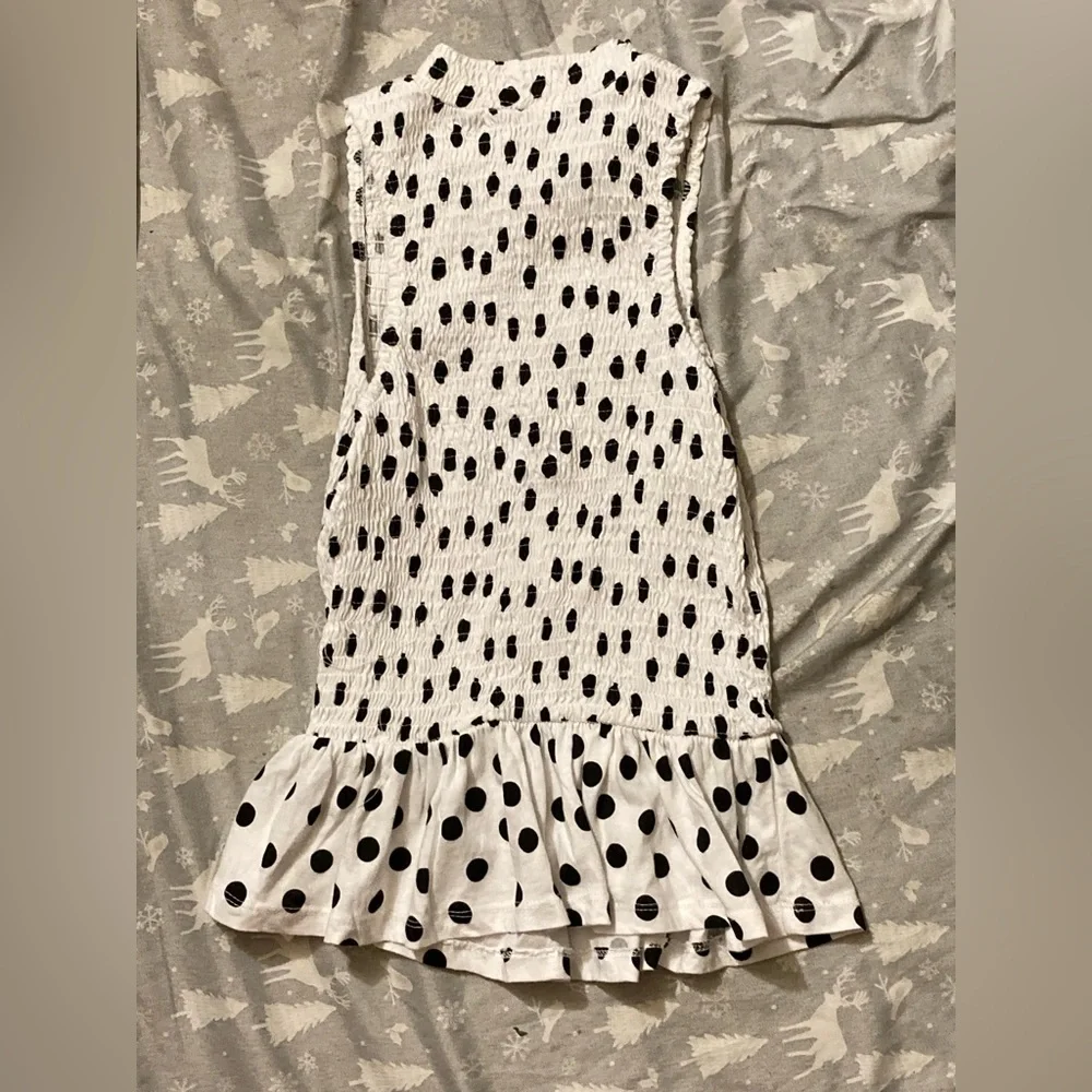 Zara trafaluc 100% cotton sleeveless polka dots inched top small - Picture 2 of 3